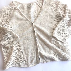 Lucky Brand Cream crochet Cardigan M (2/$15 item)